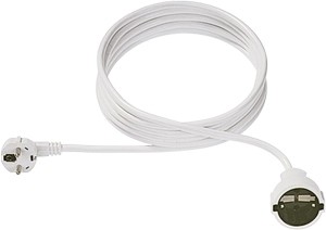 Bachmann Kabel, Verlängerung, Dose(CEE7)->Stecker(CEE7), 2m, weiss,