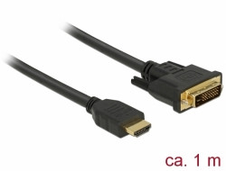 Kabel DVI 24+1 Stecker > HDMI-A Stecker 1,0 m Delock