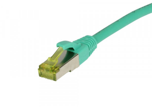 Patchkabel RJ45, CAT6A 500Mhz,10m, grün, S-STP(S/FTP), TPE/LSZH(Ultraflex), AWG26, mit CAT7 Rohkabel