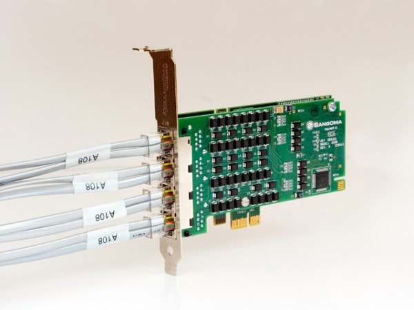 Sangoma 4xPRI/E1 PCIe Karte A104DE mit Echo Unterdrückung