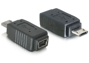 Adapter USB 2.0 micro => USB 2.0 mini 5pin Buchse *DeLock*