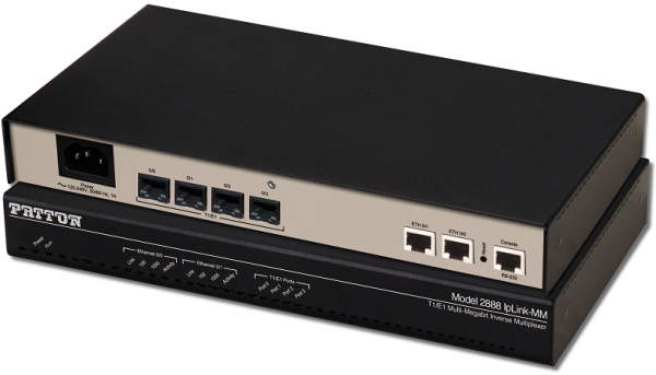 Patton 2884 IpLink Channelized Gigabit Router 2 x T1/E1, 48VDC Power