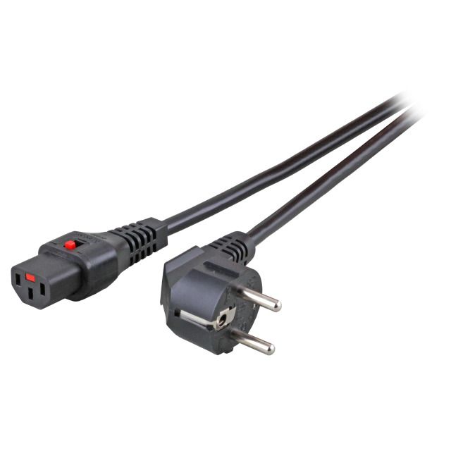 Netzkabel 230V Schutzkontakt CEE7(Stecker)->Kaltgeräte IEC-C13(Buchse), 3m,  Black, Synergy 21,, Steckdosenleiste - Schutzkontaktdosen(CEE7), Stromkabel/Dosenleisten, Kabel - Verkabelung
