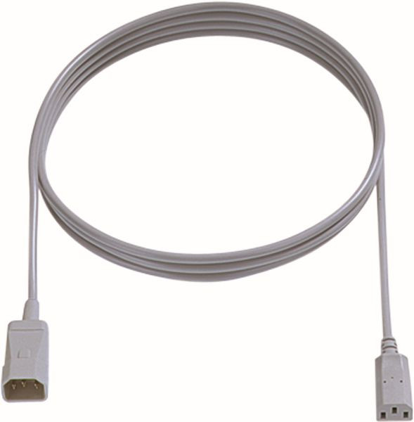 Bachmann Kabel, Verlängerung, Kupplung(C13)->Stecker(C14), 1,5m, grau,