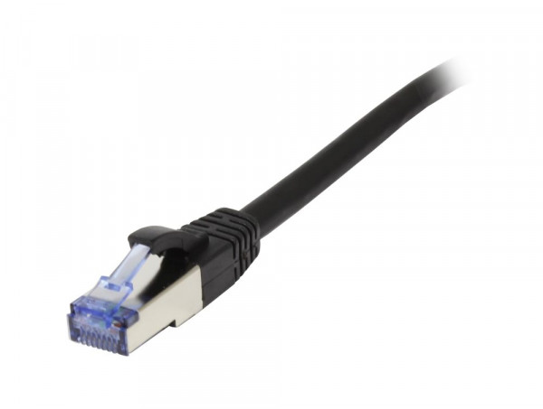 Patchkabel RJ45, CAT6A 500Mhz, 0.5m, schwarz, S-STP(S/FTP), Komponent getestet, AWG26, Synergy 21