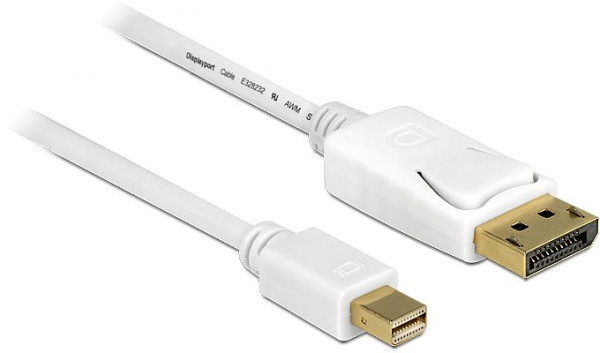 DeLock Kabel Displayport mini > Displayport 1,0m weiß 4K