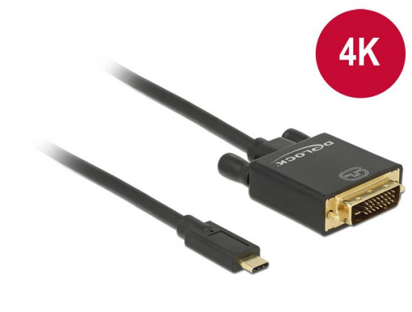 Delock Kabel USB Type-C > DVI 24+1 4K 30Hz ST/ST 3.0 m schwarz