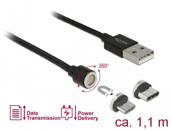 Kabel USB 2.0 A (St) => Type-C / Micro-B (St) 1,1m *DeLock*