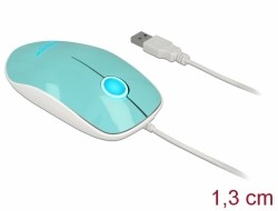 Delock Optische 3-Tasten LED Maus USB Typ-A türkis