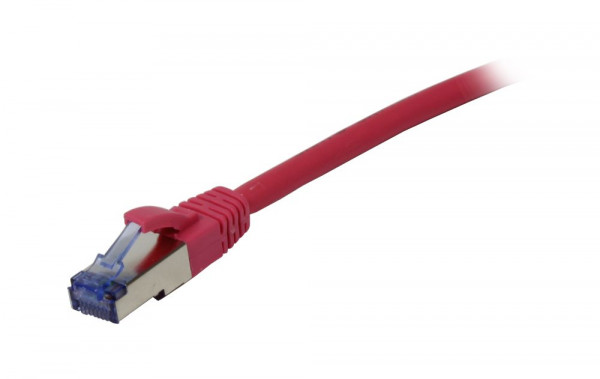 Patchkabel RJ45, CAT6A 500Mhz, 1.0m, pink, S-STP(S/FTP), Komponent getestet, AWG26, Synergy 21