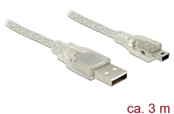 Kabel USB 2.0 A (St) => MINI 5-polig (St) 3,0m *DeLock*