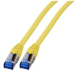 Patchkabel RJ45, CAT6A 500Mhz, 5m, gelb, S-STP(S/FTP), TPE(Superflex), mit Cat.7 Rohkabel,