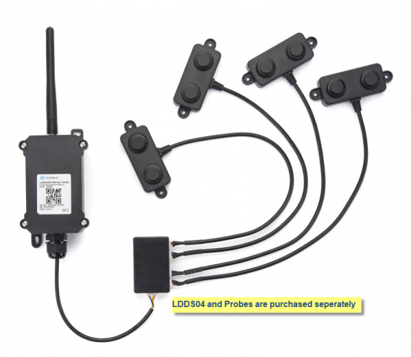 DRAGINO · Sensor · LoRa · LoRaWAN · LDDS04-EU868 · 4 Kanal Entfernungssensor