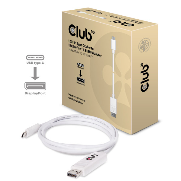 Kabel USB 3.1 Typ C => DisplayPort 1.2 UHD 1,2m *Club3D*