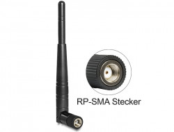 Delock Antenne WLAN RP-SMA 3 dBi omnidirektional Gelenk *schwarz*