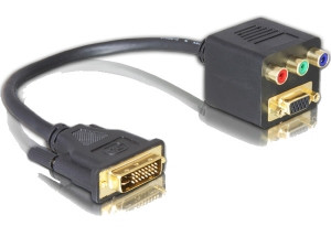 DeLock Konverter DVI29 Stecker zu VGA + 3xCinch Buchse