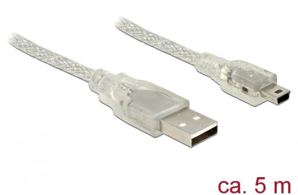 Kabel USB 2.0 A (St) => MINI 5-polig (St) 5,0m *DeLock*