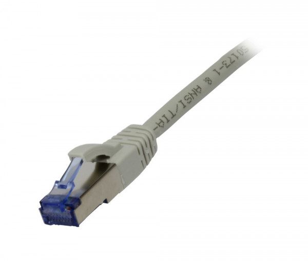 Patchkabel RJ45, CAT6A 500Mhz, 2m, grau, S-STP(S/FTP), Komponent getestet, AWG26, Synergy 21