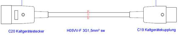 Bachmann Kabel, Verlängerung, Dose(C20)->Stecker(C19), 0.5m,