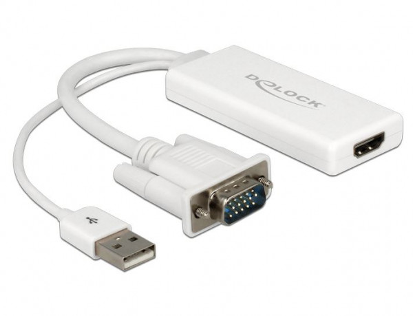 Delock Adapter VGA (ST) > HDMI (BU) mit Audio