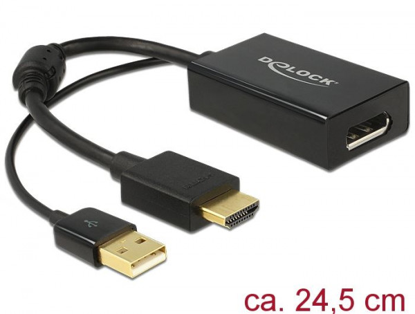 Delock Adapter HDMI-A Stecker > Displayport Buchse