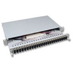 LWL-Patchpanel Spleisbox,19", 24xSC-Duplex, 9/125um, ausziehbar