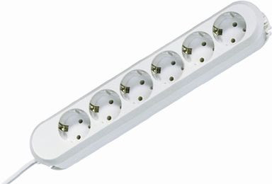 Bachmann Tischsteckdose, 6xDosen(CEE7)->Stecker(CEE7), 5m, weiss, SMART,