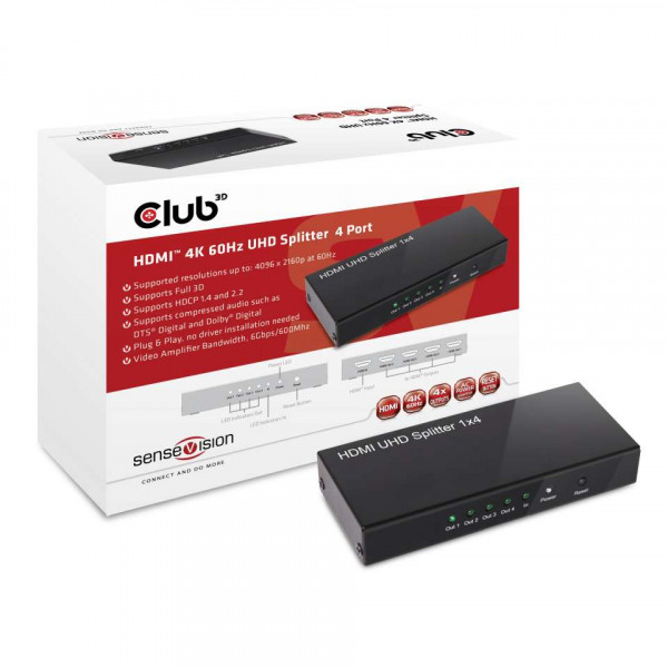 Adapter HDMI Splitter 4xHDMI *Club3D*