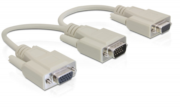 DeLock Adapter VGA Stecker > 2x VGA Buchse 20cm