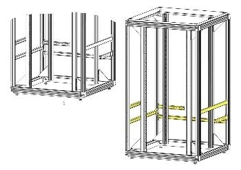 Knürr C-Profilschiene T1000, L855, 4-Pack, Einbauposition 1,