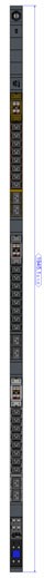 Bachmann PDU, Steckdosen, 24xDosen(C13)+6x(C19)+3xRCM+6xLS Strom -> Zuleitung 3m, 32A mit Stecker CE