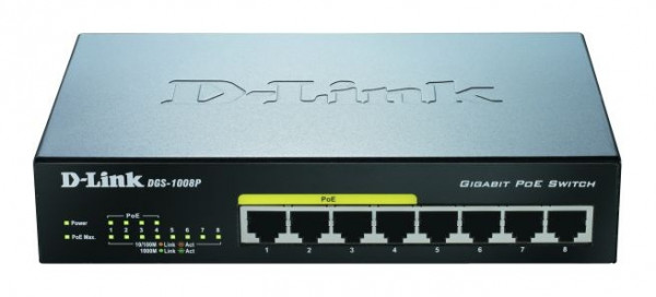 D-Link Switch 1000/100/10Mbit 8xTP - PoE+