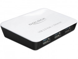 DeLock Adapter USB 3.0 Hub 3 Port + 1 Port Ethernet Gigabit LAN