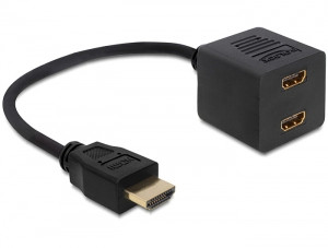 Delock VGA Adapter HDMI High Speed with Ethernet 1x (St)> 2x (Bu)