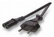 Netzkabel 230V Euro-Stecker/Euro8(C7)-Buchse, 3m, Black,