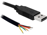 Kabel USB 2.0 A (St) => Seriell-TTL 6 offene Kabelenden 1,8m (5V) *DeLock*