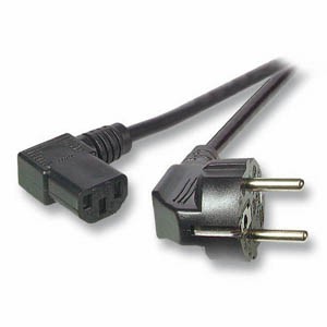 Netzkabel 230V Schutzkontakt CEE7(Stecker)->Kaltgeräte IEC-C13(Buchse), 3m, Black