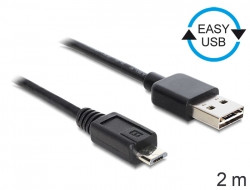 Kabel USB 2.0 A (St) => Micro B (St) 2,0m schwarz *DeLock*