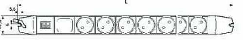 Knürr Steckdosenleiste, 6xDosen(CEE7)->Stecker(CEE7), Schal