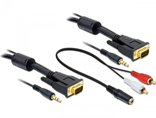 Kabel Video VGA ST/ST 2,0m 3+7 + Audio *DeLock*