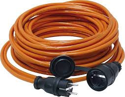 Bachmann Kabel, Verlängerung, Dose(CEE7)->Stecker(CEE7), 25m, Orange,