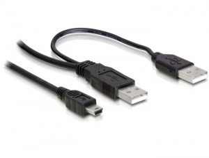 DeLock Kabel 2x USB2.0-A Stecker > USB mini 5-pol