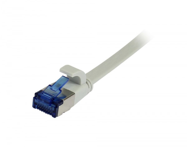 Patchkabel RJ45, CAT6A 500Mhz, 0.5m, grau, U/FTP, flach, TPE(Superflex), AWG32, Synergy 21