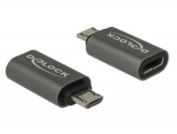 Delock Adapter USB 2.0 Micro-B Stecker zu USB Type-C 2.0 Buchse anthrazit