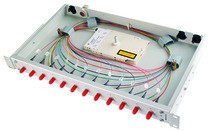 Telegärtner LWL, Patchpanel Spleisbox,19",24xLC-Duplex, 50/125um, OM4, ausziehbar, Basis V