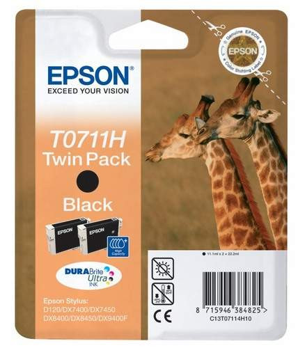 Epson Tinte C13T07114H10 *schwarz* Doppelpack