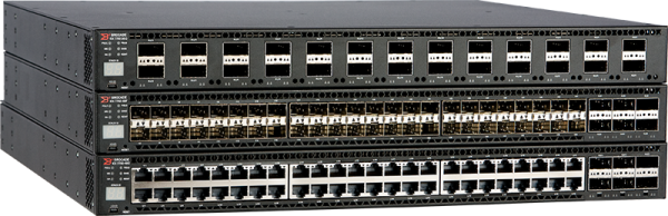 CommScope Ruckus Networks ICX 7750 Switch with 26 40GbE QSFP+ ports, and one modular slot. Base laye