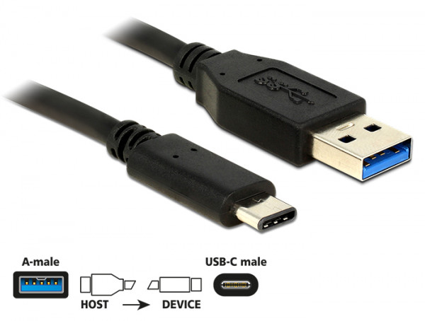 Kabel USB 3.1 A (St) => C (St) 1,0m *DeLock*