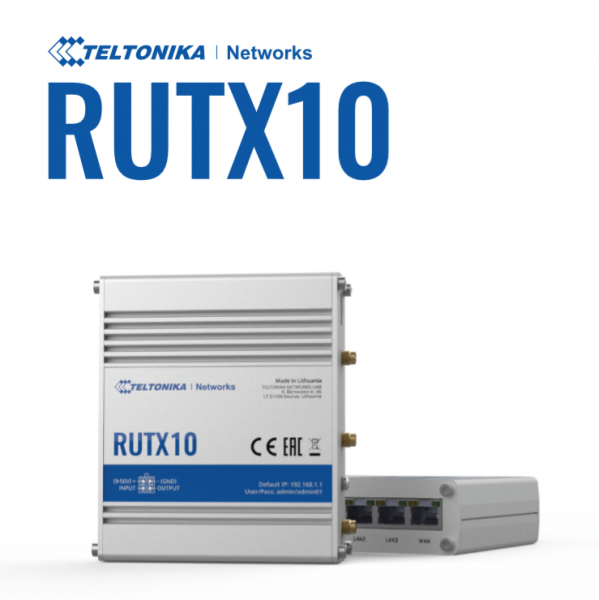 Teltonika · Router · RUTX10 · Ethernet Router, 4x Gigabit LAN Port, Dual Band WiFi (Wave-2 802.11ac