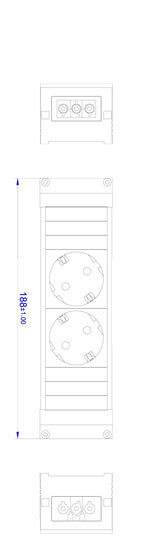 Bachmann STEP ALU, Steckdose, 2xDosen(CEE7)->2x(GST18),